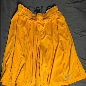 Nike Men's Bright Yellow Sports Shorts